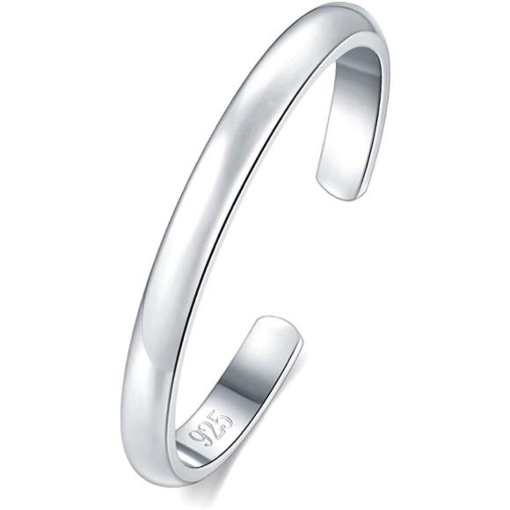 Sterling Silver Toe Ring, 2mm Band Width for Women